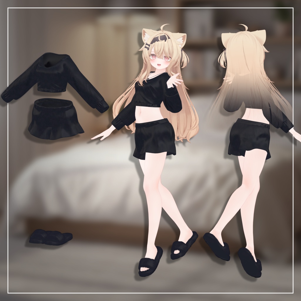 【VRChat向け衣装(エク - Eku対応)】Chi-Roomwear