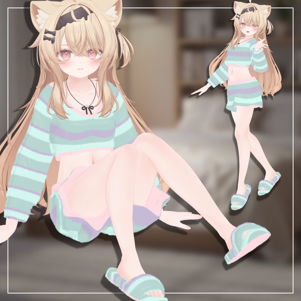 【VRChat向け衣装(エク - Eku対応)】Chi-Roomwear