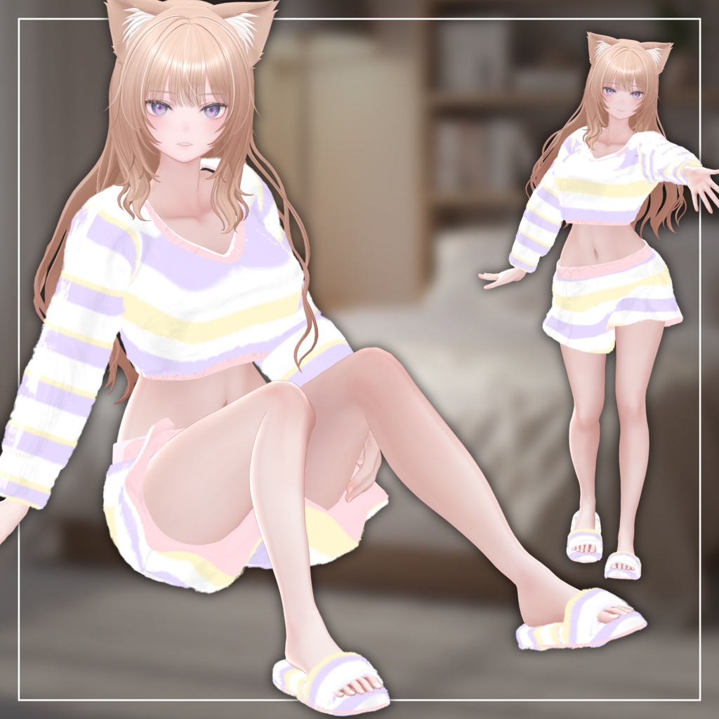 【VRChat向け衣装(柚希対応)】Chi-Roomwear