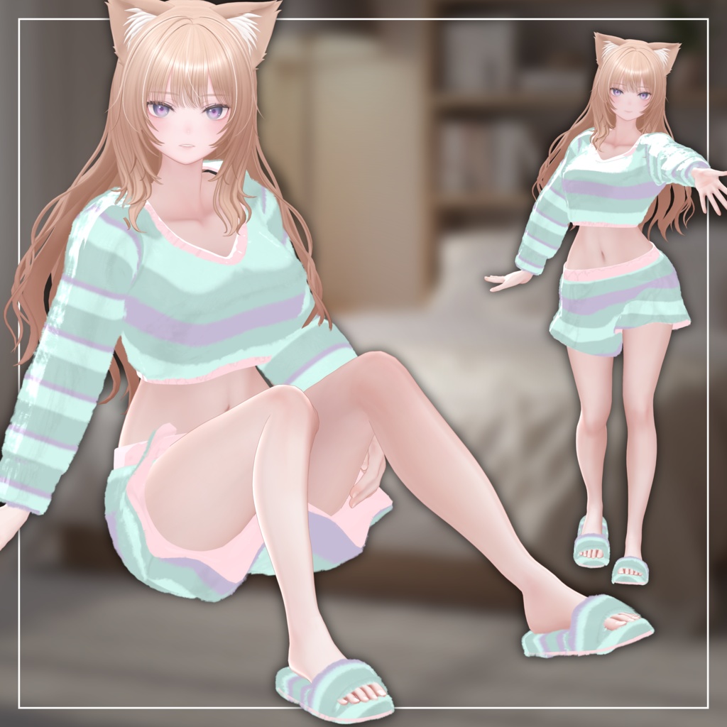 【VRChat向け衣装(柚希対応)】Chi-Roomwear