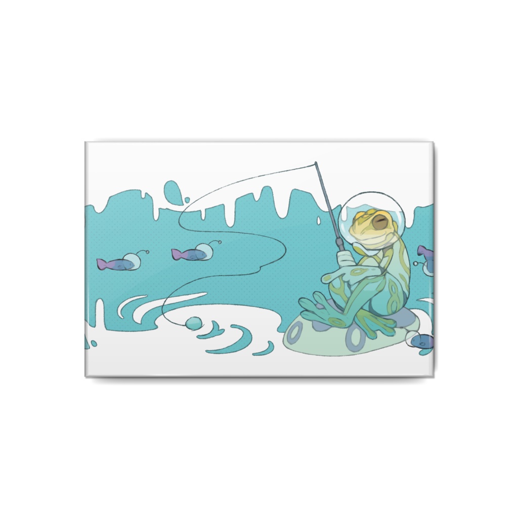 カエル宇宙缶バッジ