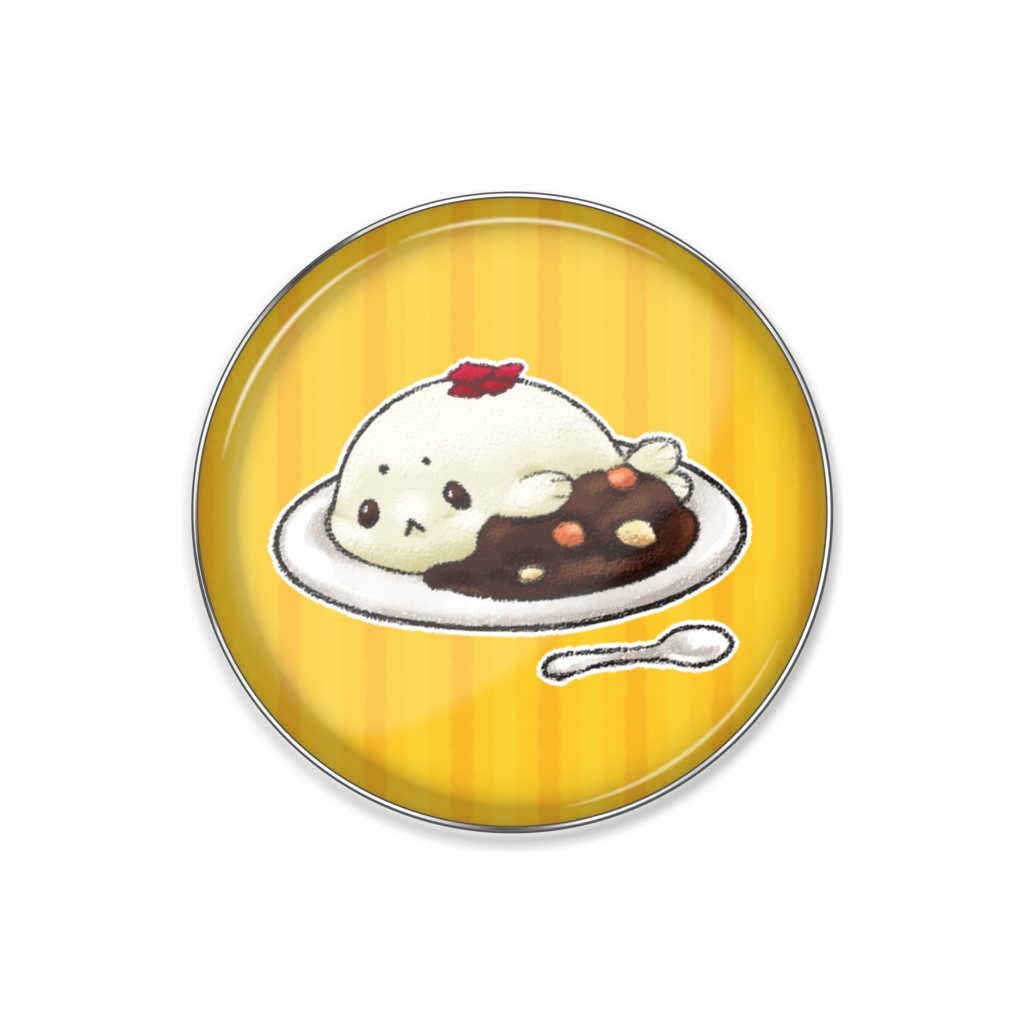 あざらしカレーピンバッジ