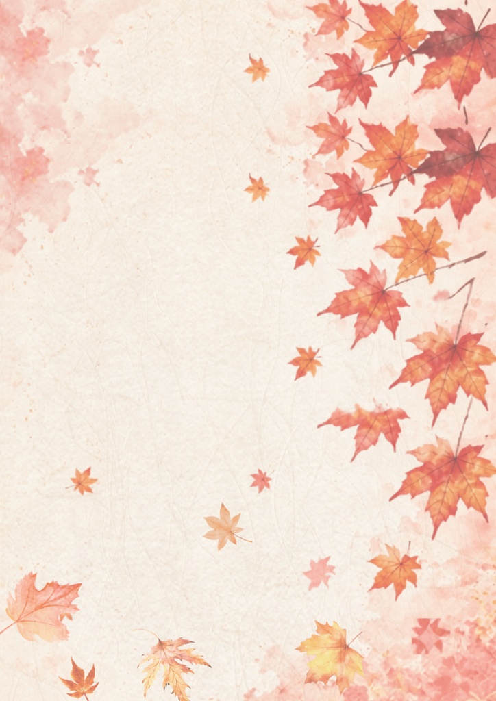紅葉 デジタルペーパー 6枚セット|和紙水彩・和モダンの秋背景素材