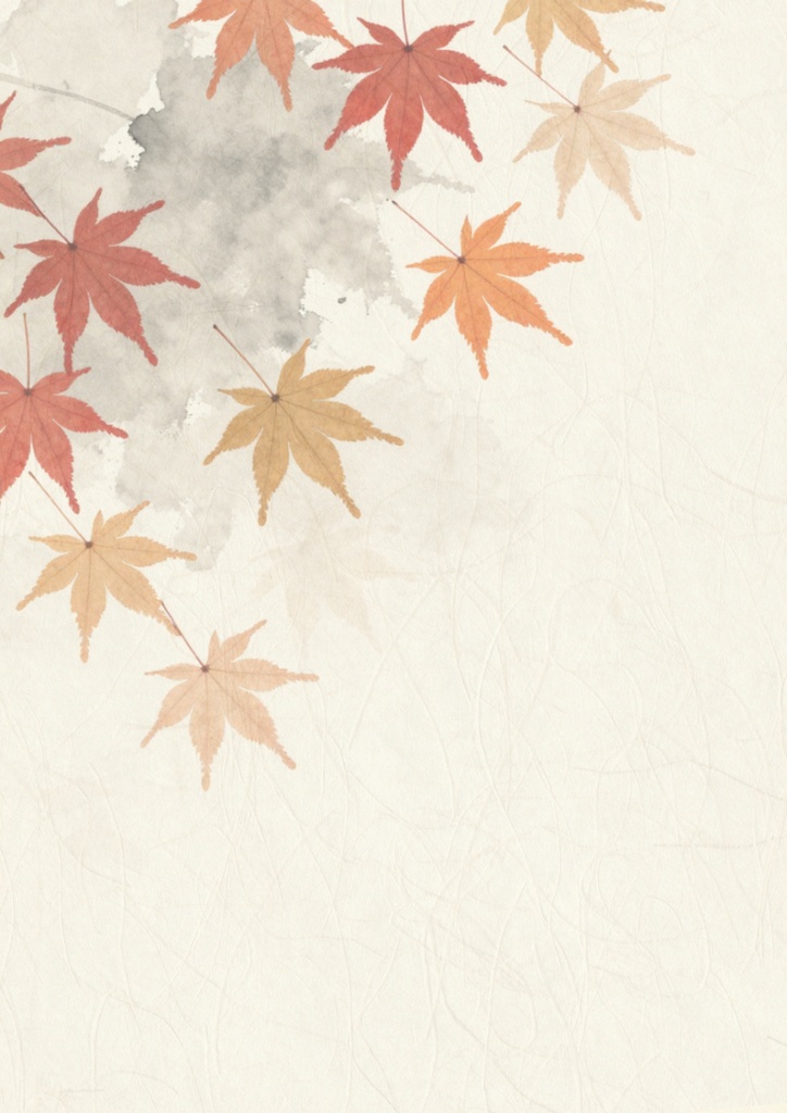 デジタルペーパー|紅葉の和紙風・水彩 秋背景 6枚セット|A4・高解像度PNG
