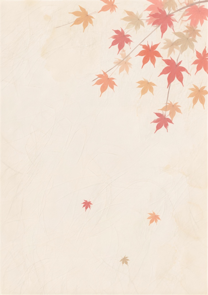 デジタルペーパー|紅葉の和紙風・水彩 秋背景 6枚セット|A4・高解像度PNG