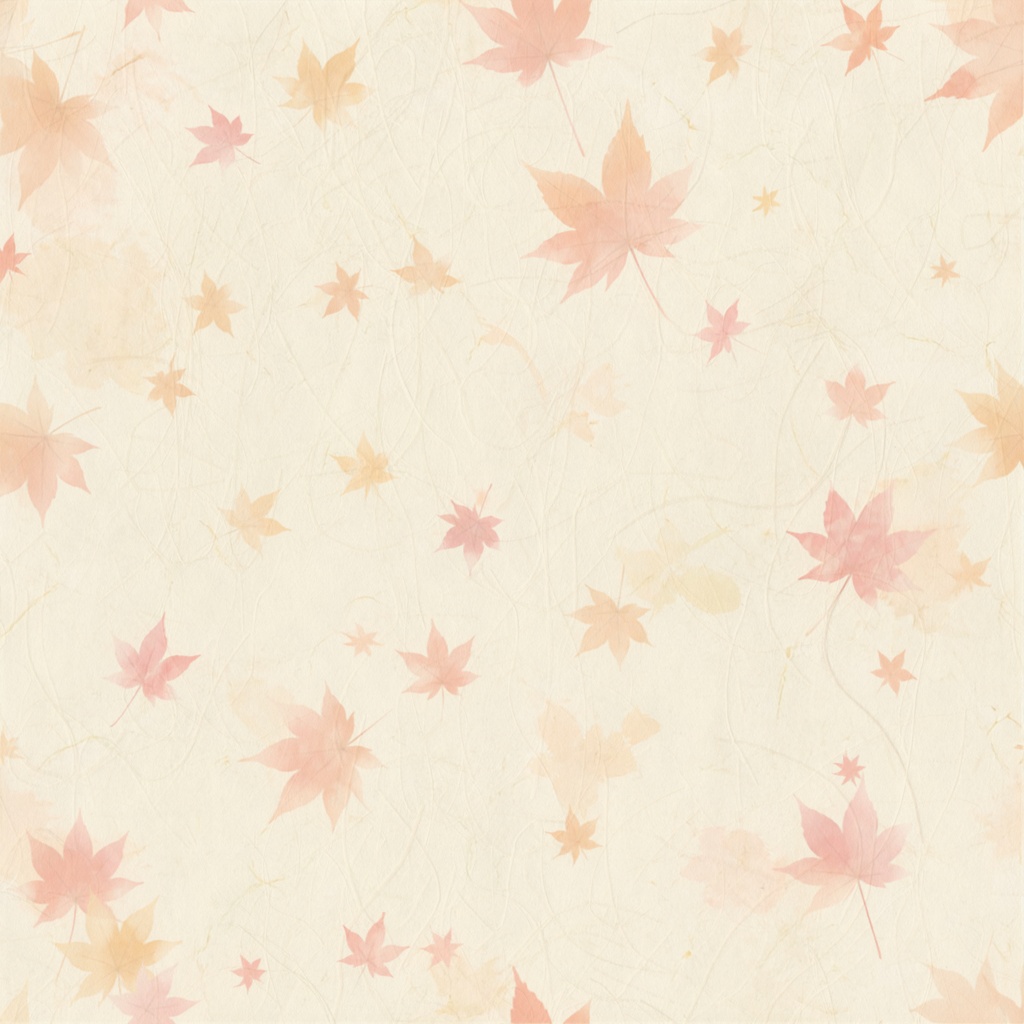 紅葉シームレスパターン デジタルペーパー 6枚セット|和紙×水彩・2000×2000px・高解像度PNG