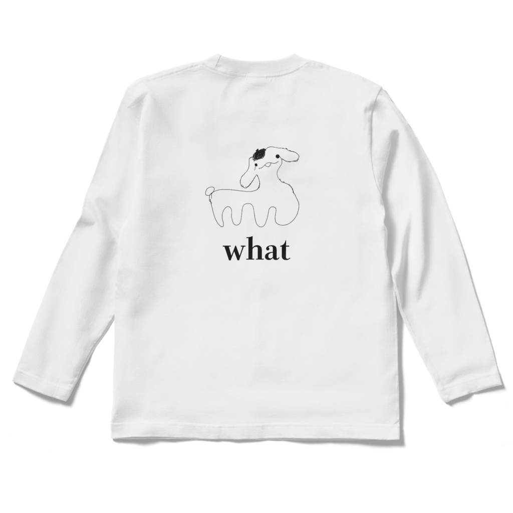 【背面印刷】ぷにゃロングスリーブTシャツ(白)