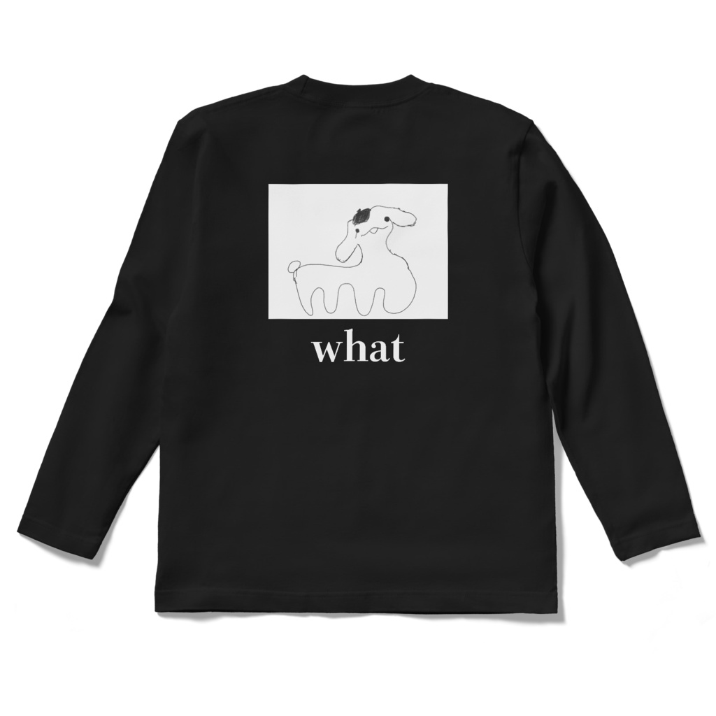 【背面印刷】ぷにゃロングスリーブTシャツ（黒）