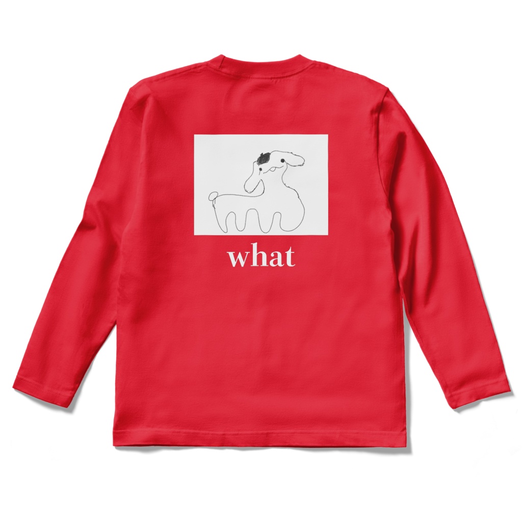 【背面印刷】ぷにゃロングスリーブTシャツ(赤)