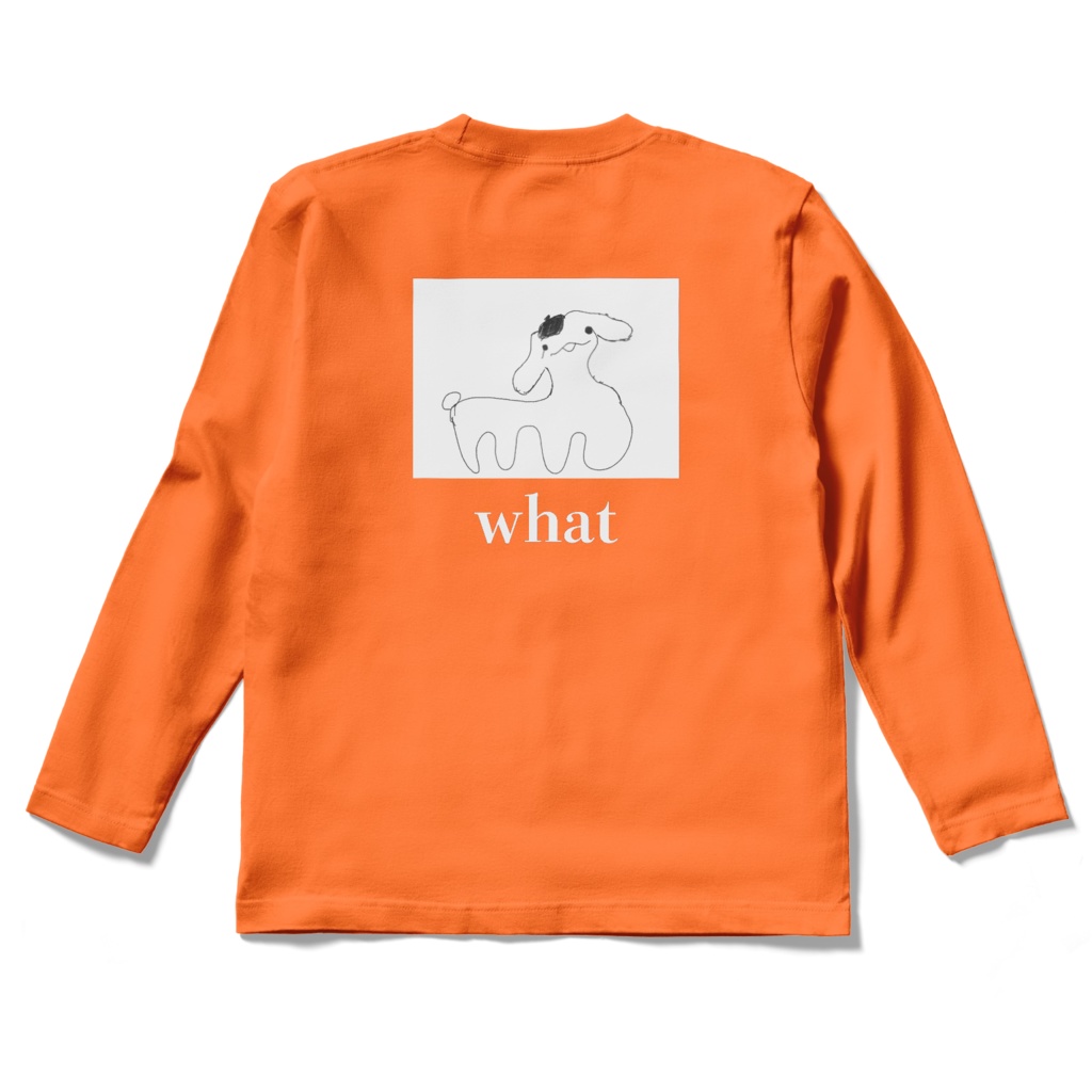 【背面印刷】ぷにゃロングスリーブTシャツ（橙）