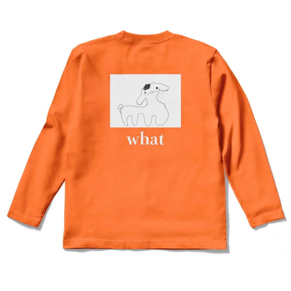 【背面印刷】ぷにゃロングスリーブTシャツ(橙)