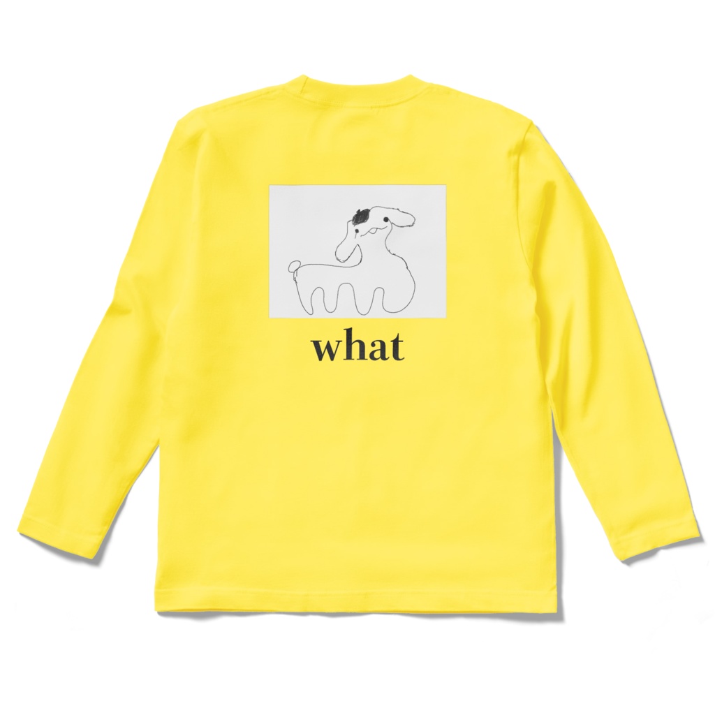 【背面印刷】ぷにゃロングスリーブTシャツ(黄)