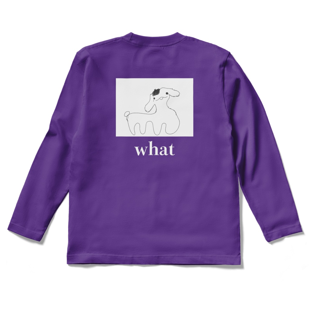 【背面印刷】ぷにゃロングスリーブTシャツ（紫）