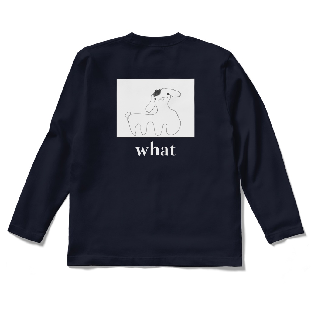 【背面印刷】ぷにゃロングスリーブTシャツ(藍)