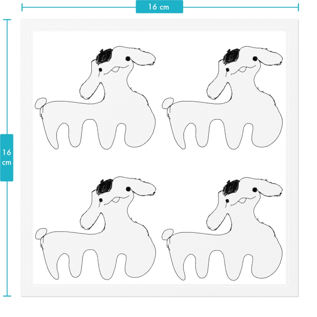 【16㎝×16㎝サイズ】ぷにゃステッカー(クリア)