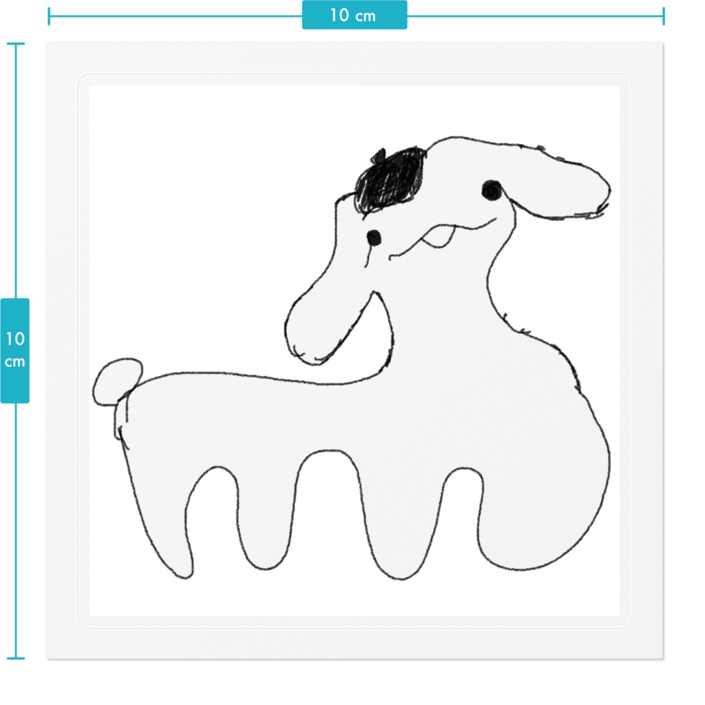 【10㎝×10㎝サイズ】ぷにゃステッカー(クリア)