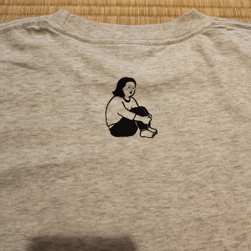 【Sサイズ / グレー】うつつ寝 ハンドメイドTシャツ | 厚手 5.6オンス | フロント+バックネックロゴ |シルクスクリーン | ユニセックス