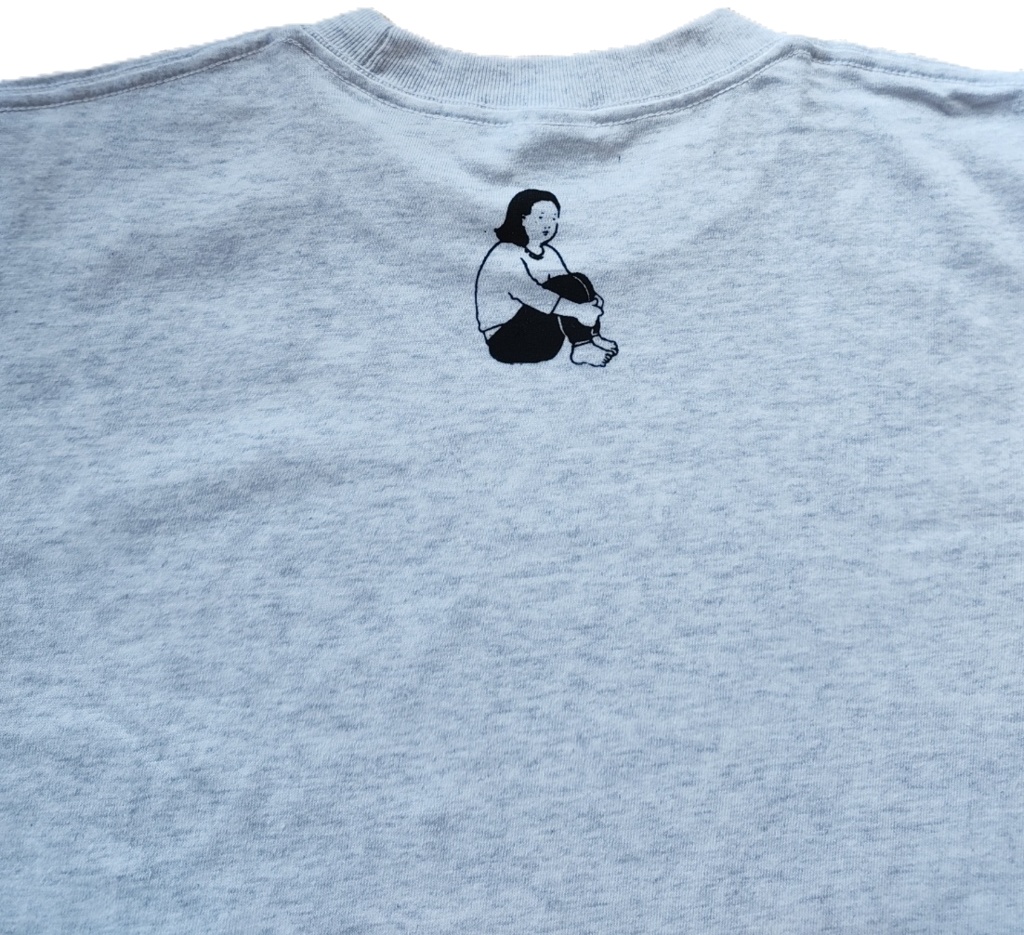 【XSサイズ / グレー】うつつ寝 ハンドメイドTシャツ | 厚手 5.6オンス | フロント+バックネックロゴ |シルクスクリーン | ユニセックス