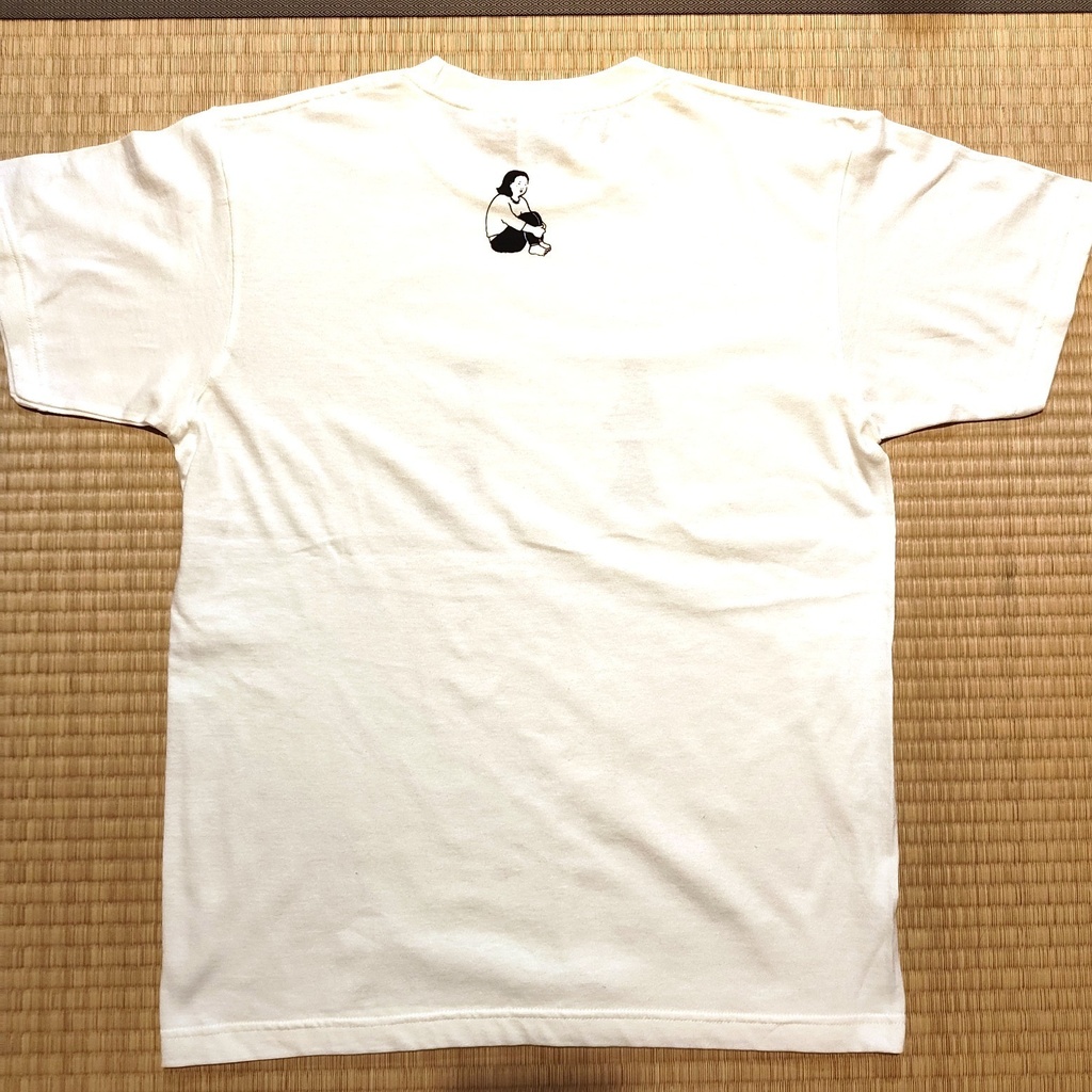 【Mサイズ / 白(アイボリー)】うつつ寝 ハンドメイドTシャツ | 厚手 5.6オンス | フロント+バックネックロゴ | シルクスクリーン | ユニセックス