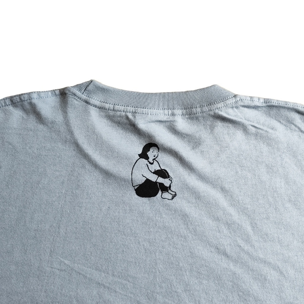 【Mサイズ / ライトブルー】うつつ寝 ハンドメイドTシャツ | 厚手 5.6オンス | フロント+バックネックロゴ |シルクスクリーン| ユニセックス