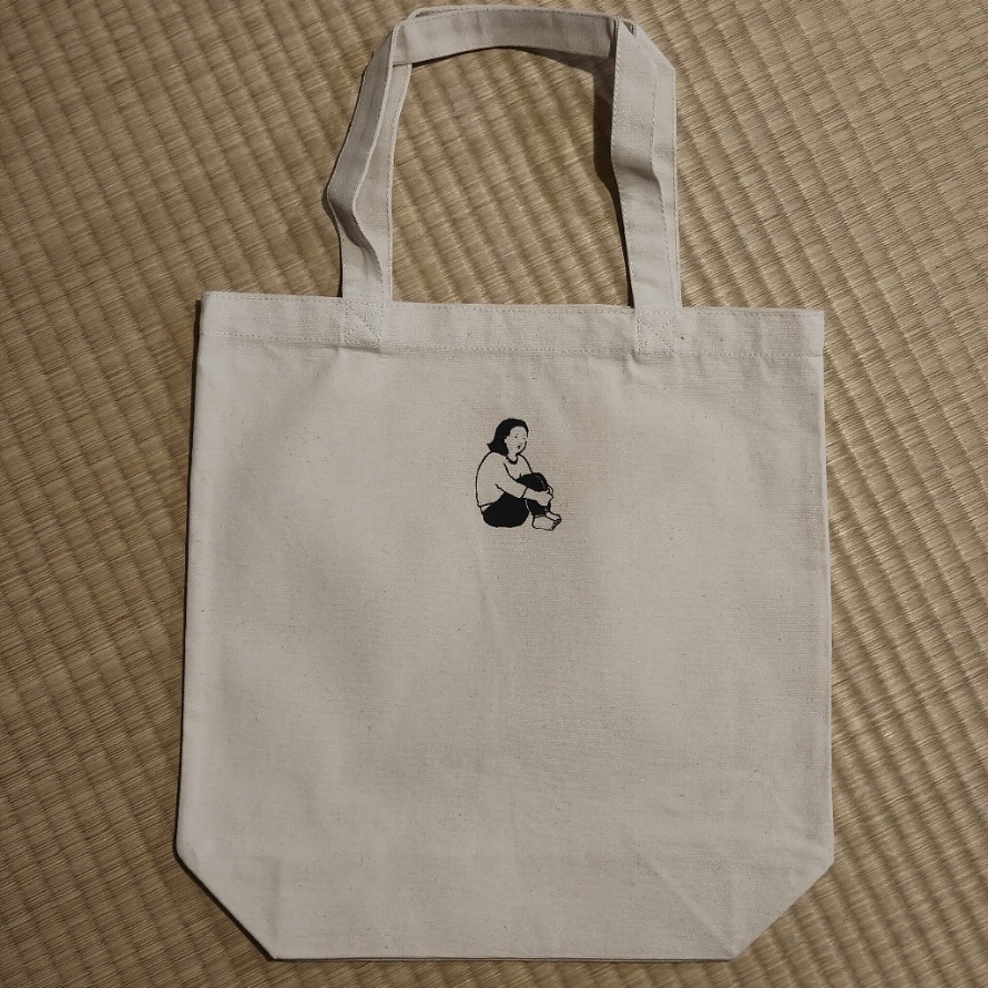 【M / ナチュラル】うつつ寝 ハンドメイド トートバッグ | フロント+バックロゴ | シルクスクリーン キャンバス