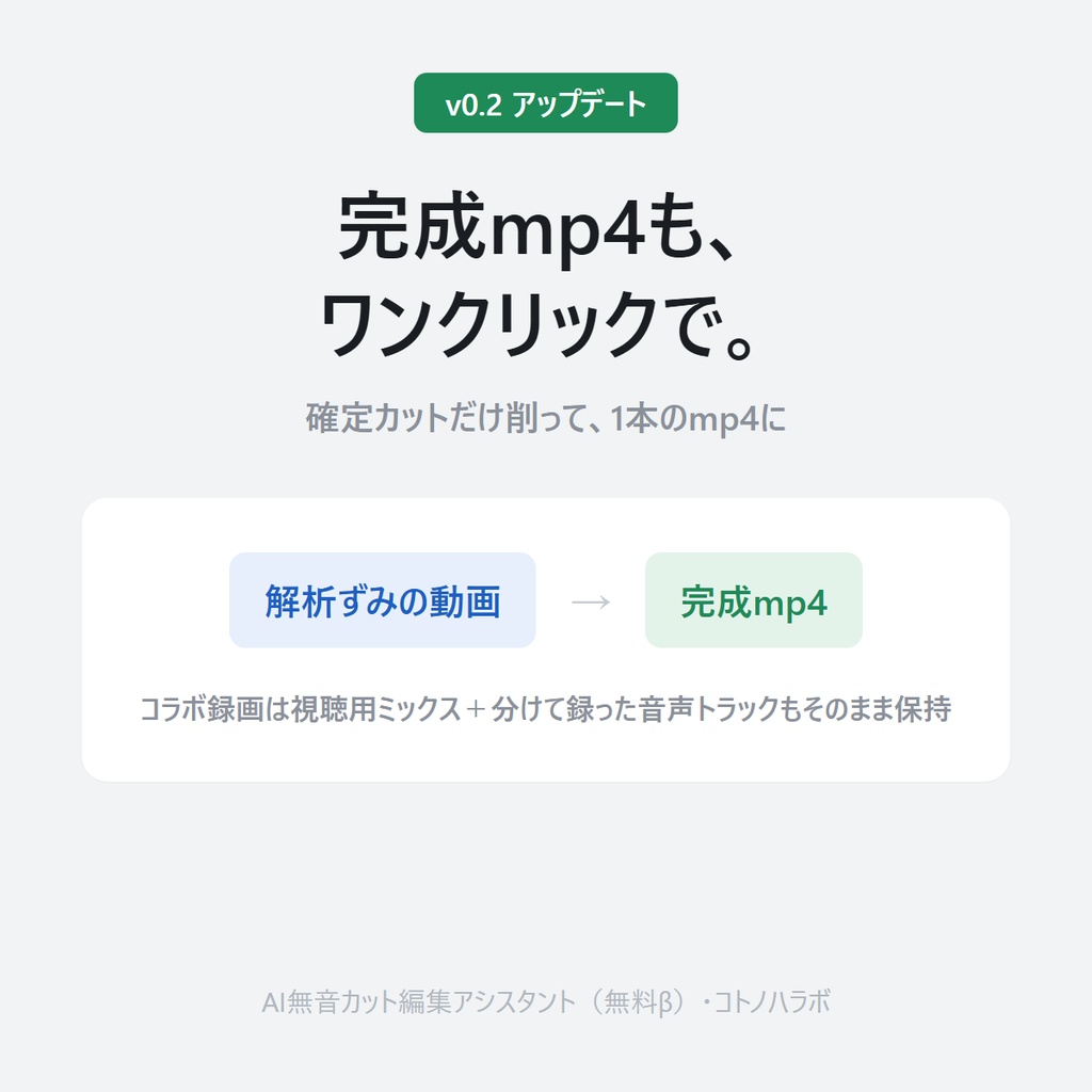 【無料β】使うほど育つ AI無音カット編集アシスタント