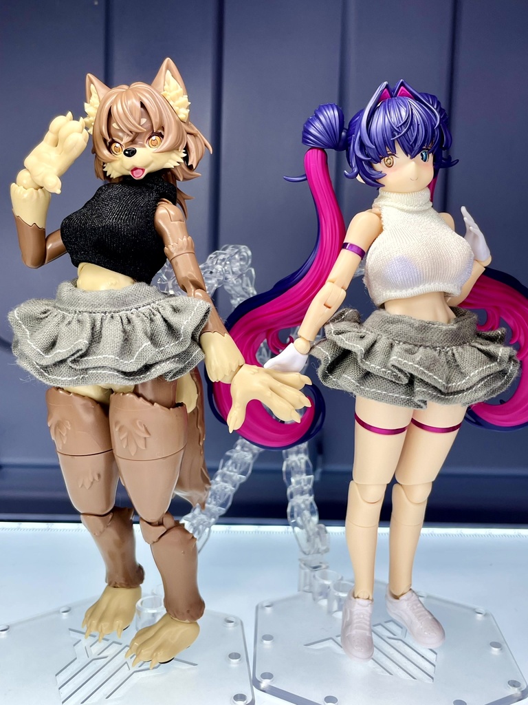 二段フリルスカート【グレー】