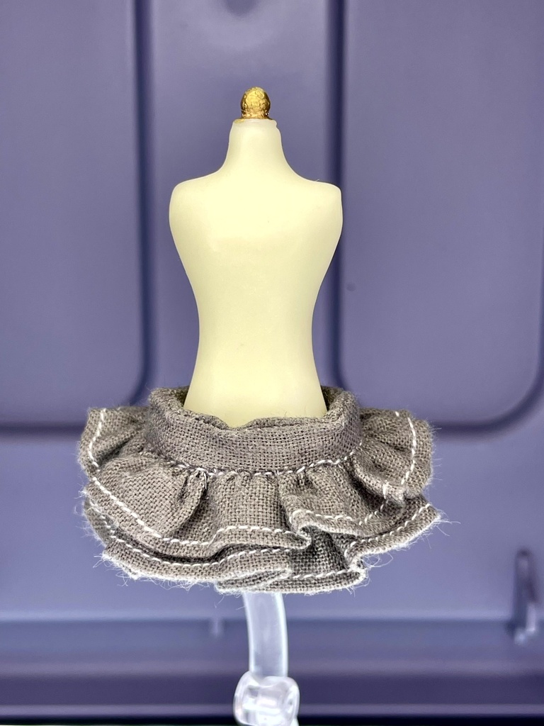 二段フリルスカート【グレー】