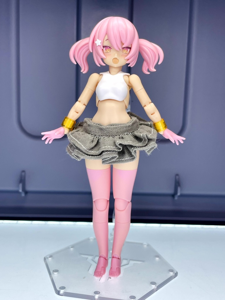 二段フリルスカート【グレー】