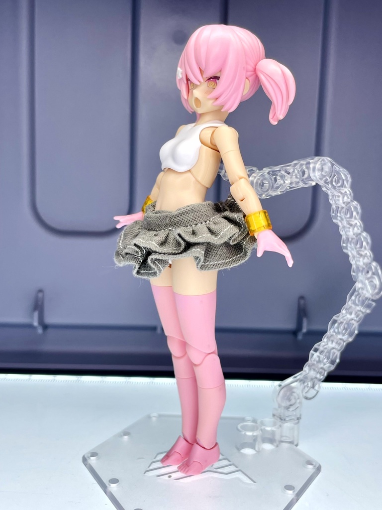 二段フリルスカート【グレー】