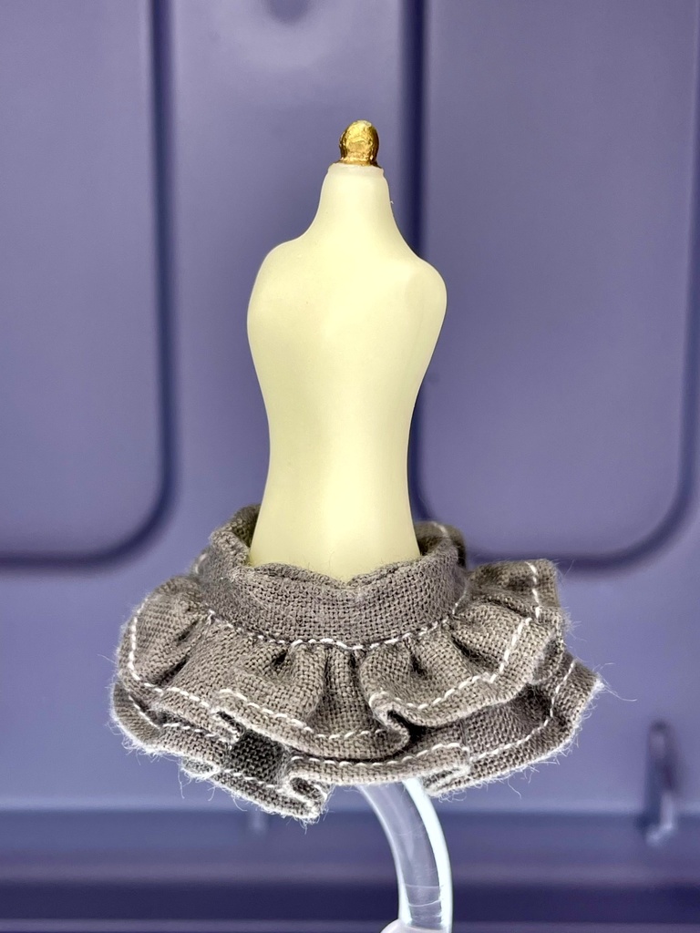 二段フリルスカート【グレー】