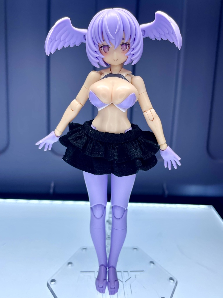二段フリルスカート【黒】