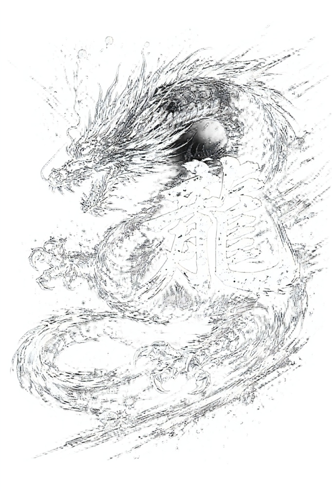 龍 / RYU — 墨絵ドラゴン イラスト素材［商用利用可］