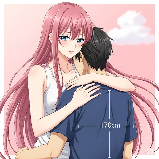 高身長美女の抱きしめられる男性