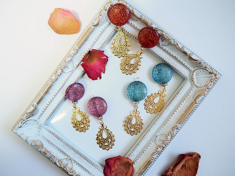 骨董の揺らめき　ピアスorイヤリング