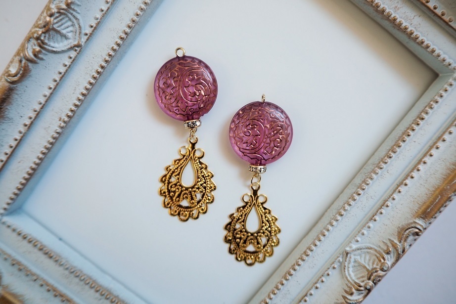 骨董の揺らめき ピアスorイヤリング