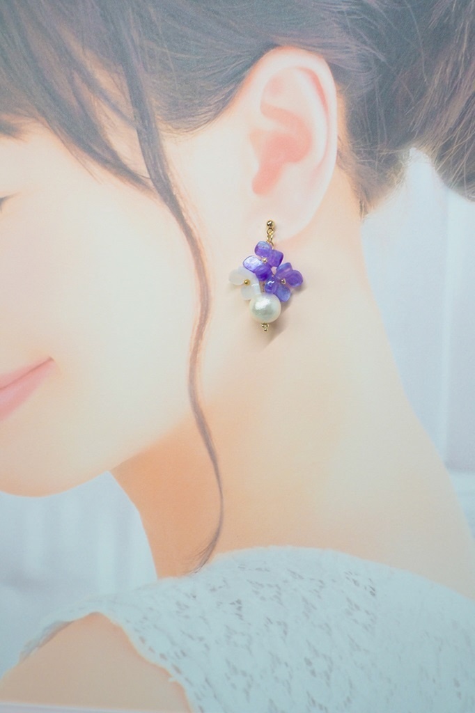 花てまり//紫陽花のピアスorイヤリング