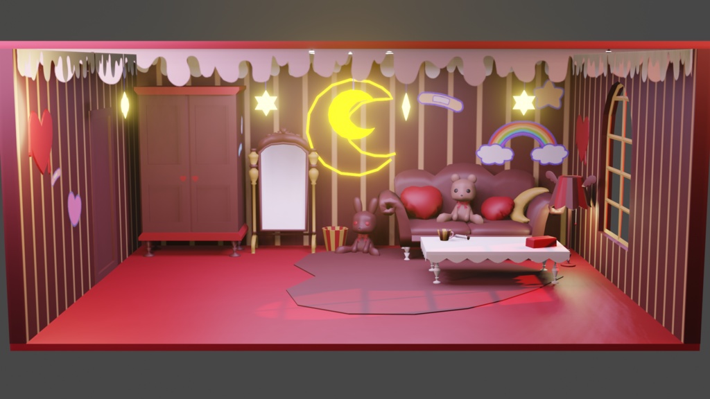 ゆめかわ部屋+インテリア+小物+バレンタイン