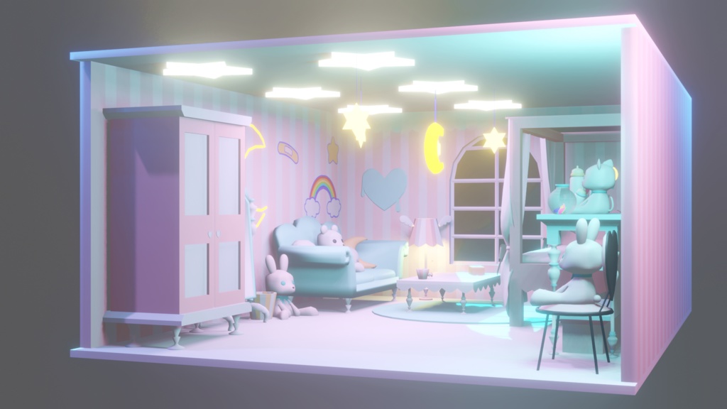 ゆめかわ部屋+インテリア+小物+バレンタイン