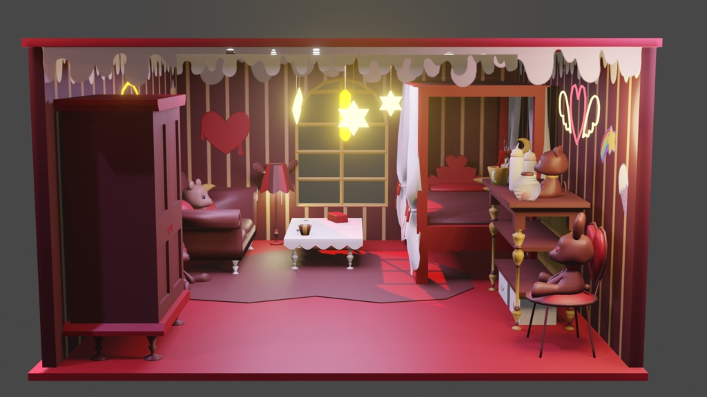 ゆめかわ部屋+インテリア+小物+バレンタイン