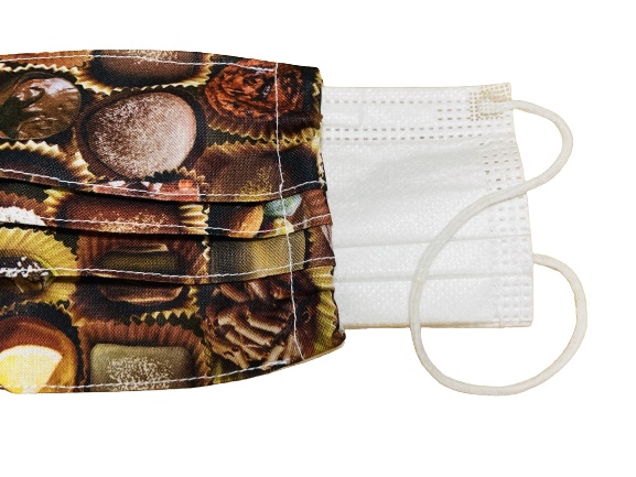 マスクカバー(プリーツ仕立て)+おまけ付き(365日バレンタイン) 飛沫感染防止+肌荒れ防止