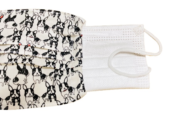 マスクカバー(プリーツ仕立て)+おまけ付き(可愛い君にメロメロ) 飛沫感染防止+肌荒れ防止