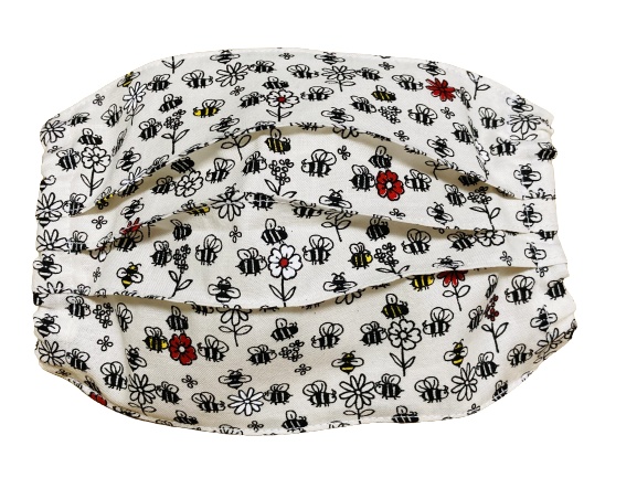 マスクカバー(プリーツ仕立て)+おまけ付き(ぶんぶん蜂が飛ぶ♪) 飛沫感染防止+肌荒れ防止