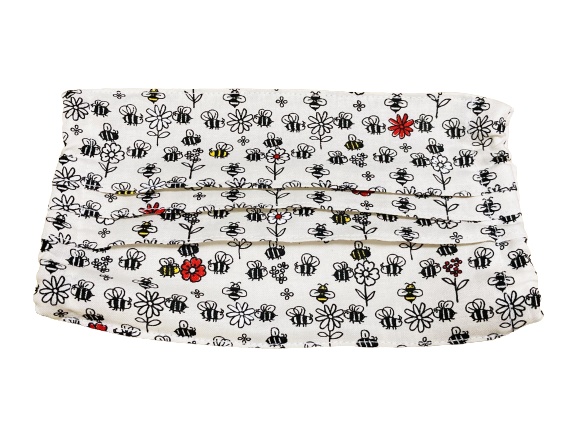 マスクカバー(プリーツ仕立て)+おまけ付き(ぶんぶん蜂が飛ぶ♪) 飛沫感染防止+肌荒れ防止