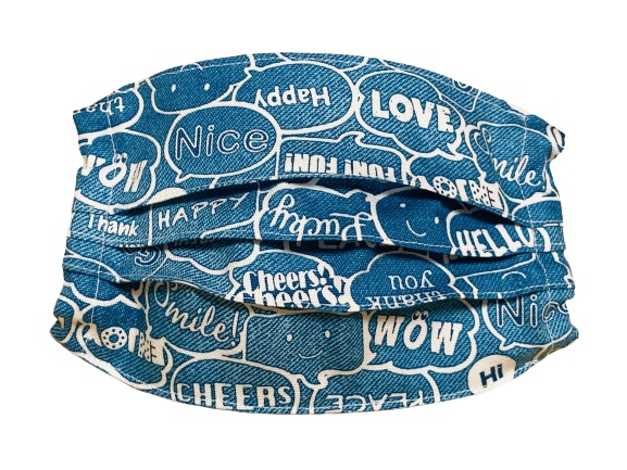 マスクカバー(プリーツ仕立て)+おまけ付き(Love and Peace) 飛沫感染防止+肌荒れ防止