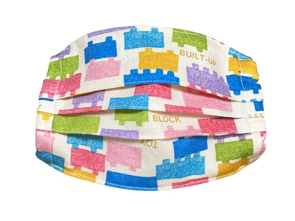 マスクカバー(プリーツ仕立て)+おまけ付き(ブロック遊び) 飛沫感染防止+肌荒れ防止