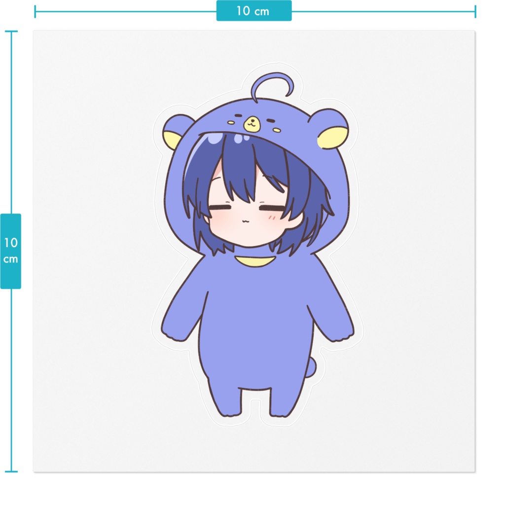 ミニくまくろ(ミニさいくろ) 目とじ顔 ステッカー