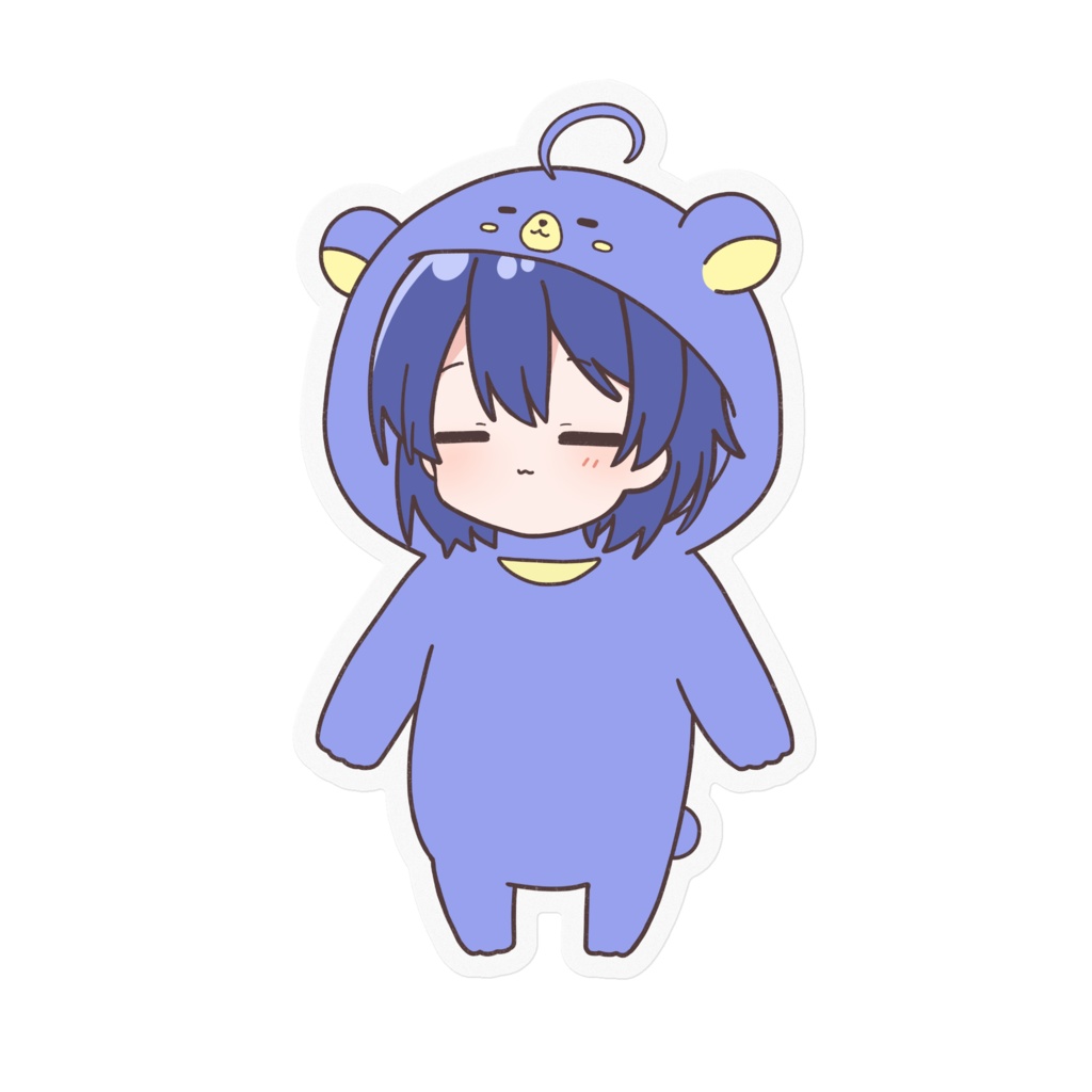 ミニくまくろ(ミニさいくろ) 目とじ顔 ステッカー