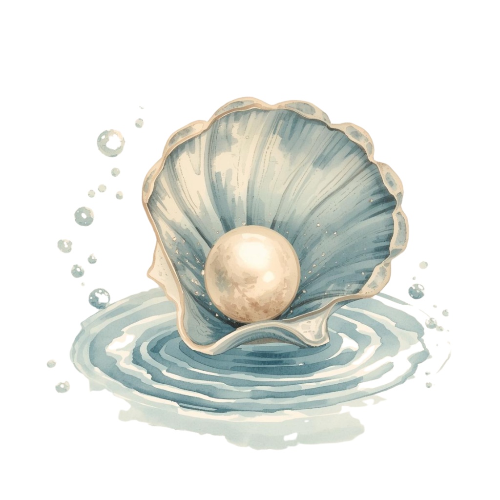 水色の海辺のバケーション 水彩アンティーク風10点セット PNG背景透過