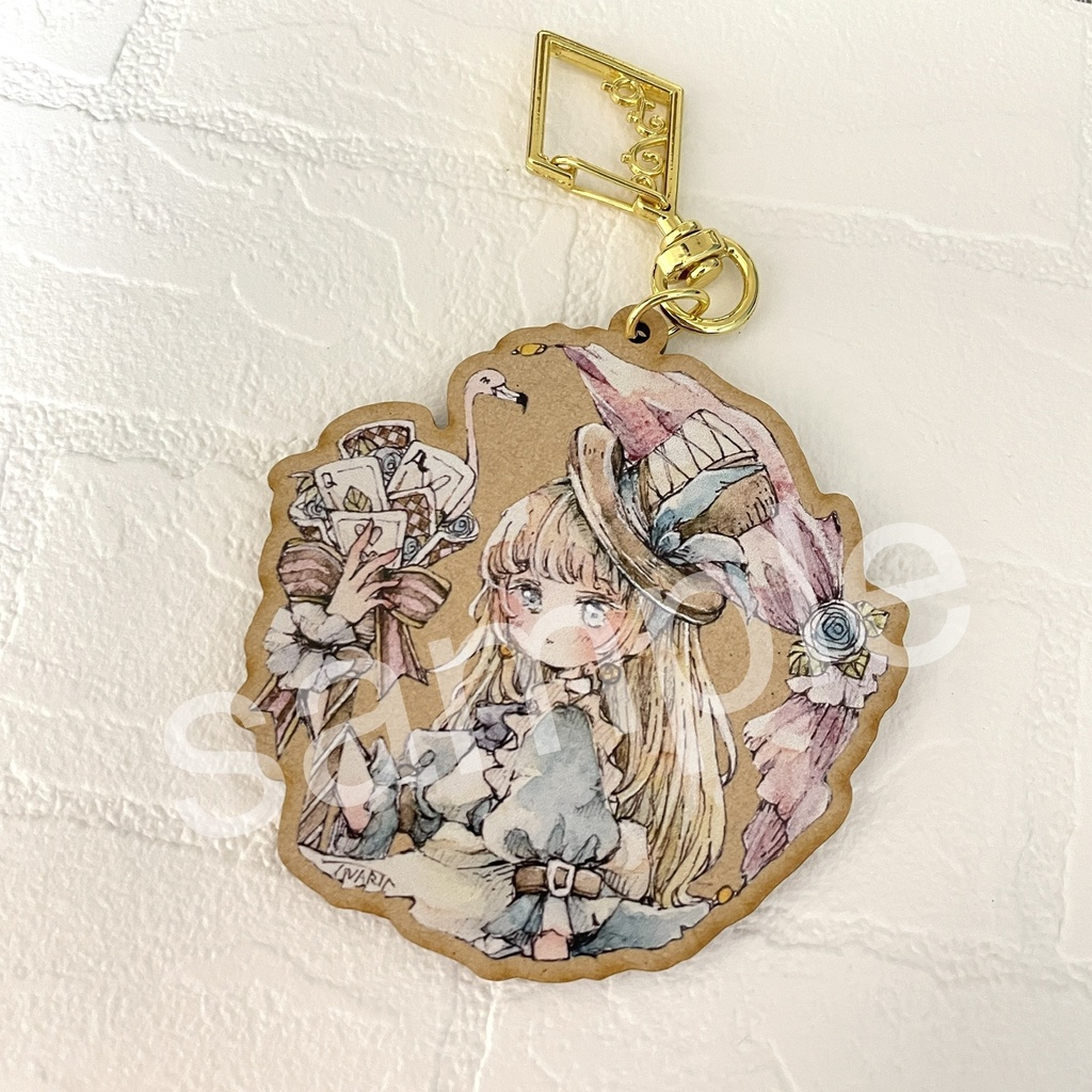 アリス 木製キーホルダー